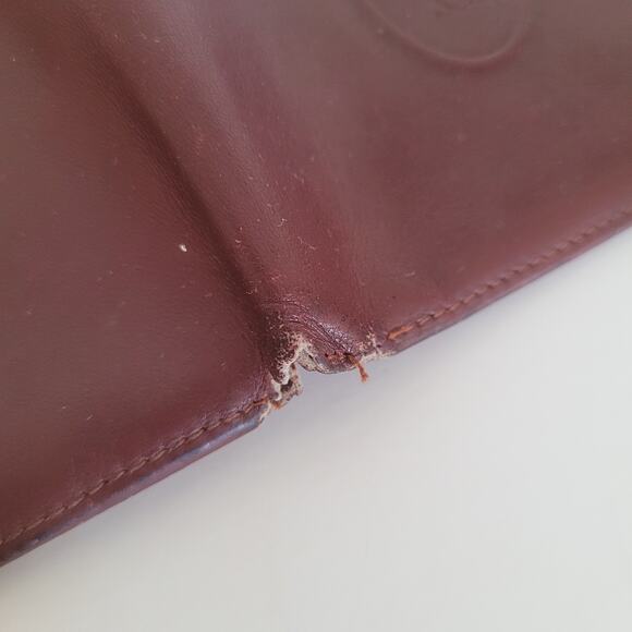 Cartier Men's Vintage Bifold Leather Bordeaux Red Wallet Medium Retro Card Fair - Picture 12 of 13